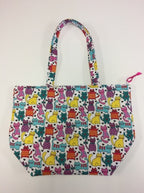 Large Tote Bag with Zip - Multi Coloured Cats