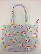 Large Tote Bag with Zip - Unicorns
