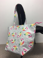 Large Tote Bag with Zip - Unicorns