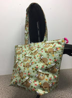 Large Tote Bag with Zip - Sloths