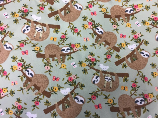 Large Tote Bag with Zip - Sloths