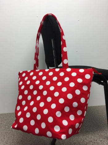 Large Tote Bag with Zip - Red Spot