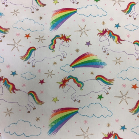 Large Tote Bag with Zip - Unicorns & Rainbows