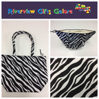 Large Tote Bag with Zip - Zebra Print