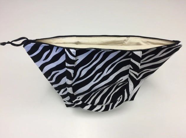 Large Tote Bag with Zip - Zebra Print