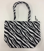 Large Tote Bag with Zip - Zebra Print