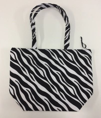 Large Tote Bag with Zip - Zebra Print