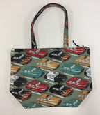 Large Tote Bag with Zip - Vintage Cars