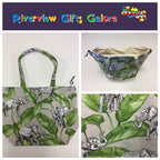 Large Tote Bag with Zip - Elephants