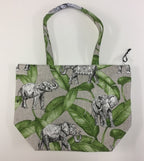 Large Tote Bag with Zip - Elephants