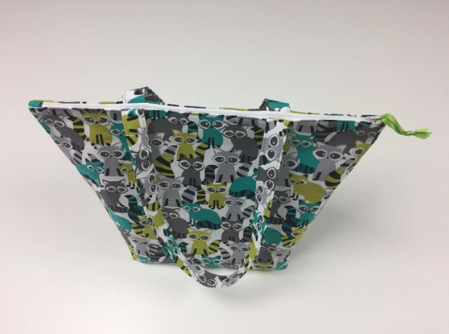 Large Tote Bag with Zip - Ricky Racoon