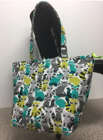 Large Tote Bag with Zip - Ricky Racoon