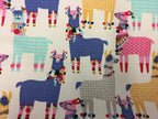 Large Tote Bag with Zip - Llamas Cream