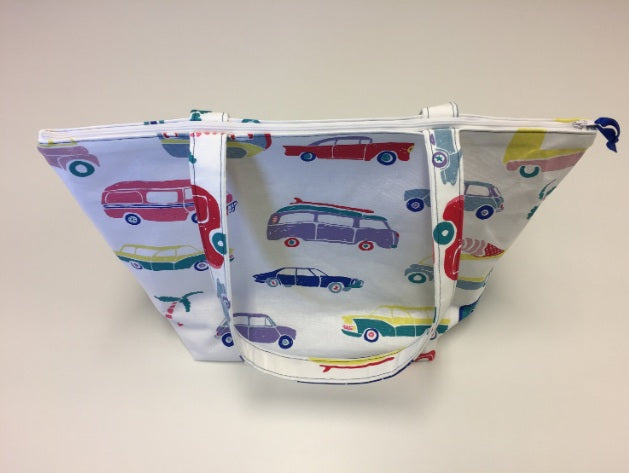 Large Tote Bag with Zip - Caravans