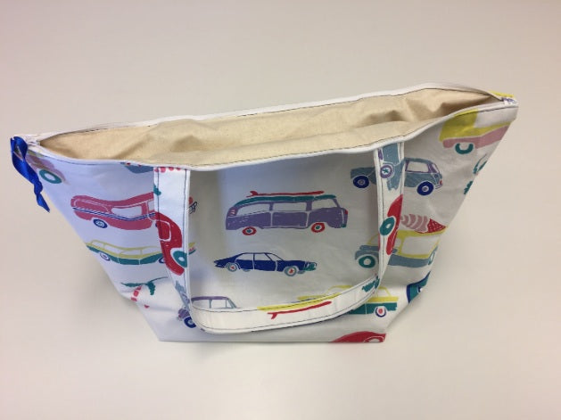Large Tote Bag with Zip - Caravans