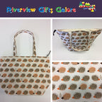 Large Tote Bag with Zip - Echidnas Cream