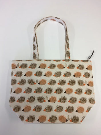 Large Tote Bag with Zip - Echidnas Cream