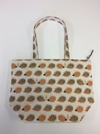 Large Tote Bag with Zip - Echidnas Cream