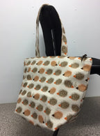 Large Tote Bag with Zip - Echidnas Cream
