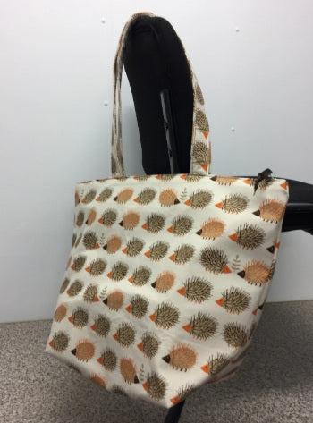 Large Tote Bag with Zip - Echidnas Cream