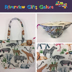 Large Tote Bag with Zip - Safari