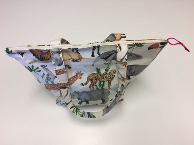 Large Tote Bag with Zip - Safari