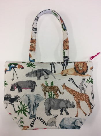 Large Tote Bag with Zip - Safari
