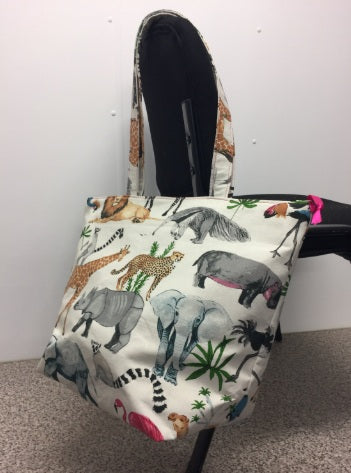 Large Tote Bag with Zip - Safari