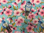 Large Tote Bag with Zip - Blue Birds