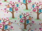 Large Tote Bag with Zip - Owls