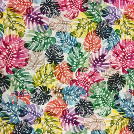 Large Tote Bag with Zip - Multi-Coloured Leaves