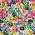 Large Tote Bag with Zip - Multi-Coloured Leaves