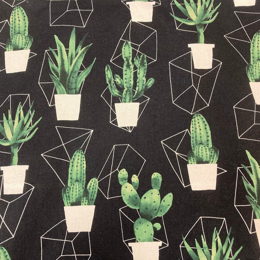 Large Tote Bag with Zip - Cactus
