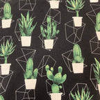 Large Tote Bag with Zip - Cactus