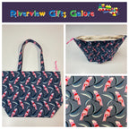Large Tote Bag with Zip - Galahs
