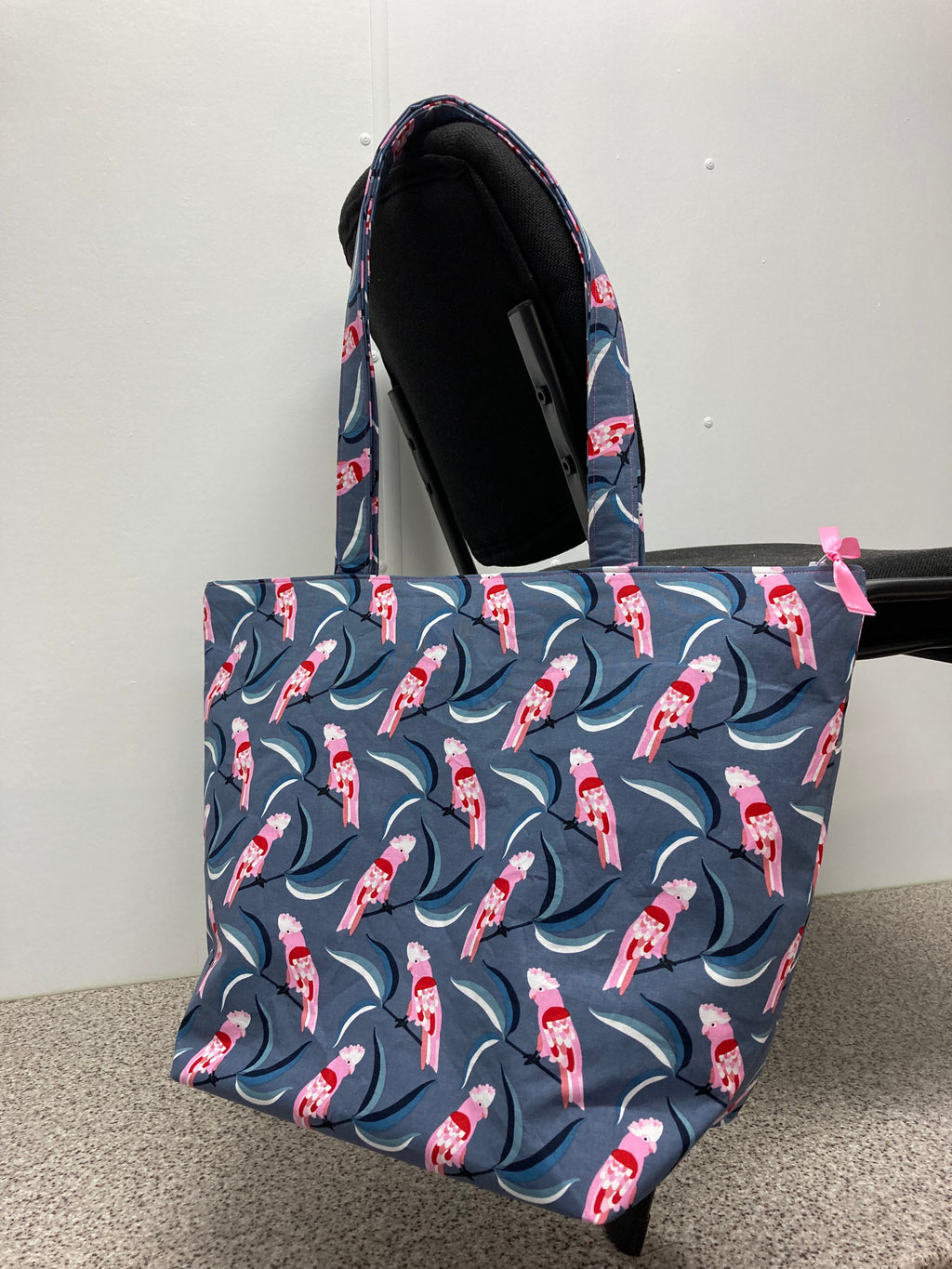 Large Tote Bag with Zip - Galahs