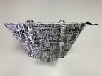 Large Tote Bag with Zip - Sewing Words on White