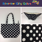 Large Tote Bag with Zip - Black Spot