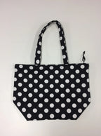 Large Tote Bag with Zip - Black Spot