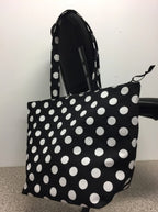 Large Tote Bag with Zip - Black Spot