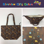 Large Tote Bag with Zip - Farmers Fighting Spirit - Animals