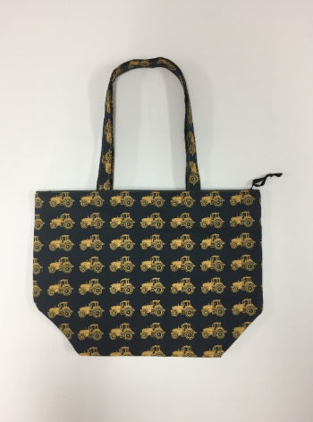Large Tote Bag with Zip - Farmers Fighting Spirit - Tractors
