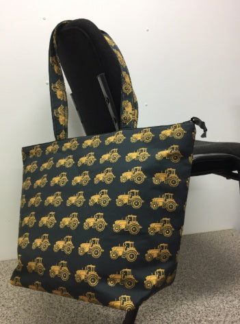 Large Tote Bag with Zip - Farmers Fighting Spirit - Tractors