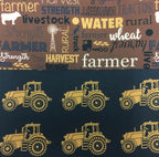 Large Tote Bag with Zip - Farmers Fighting Spirit - Words and Tractors