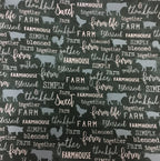 Large Tote Bag with Zip - Farm Sweet Farm - Teal