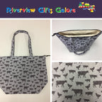 Large Tote Bag with Zip - Farm Sweet Farm - Animals