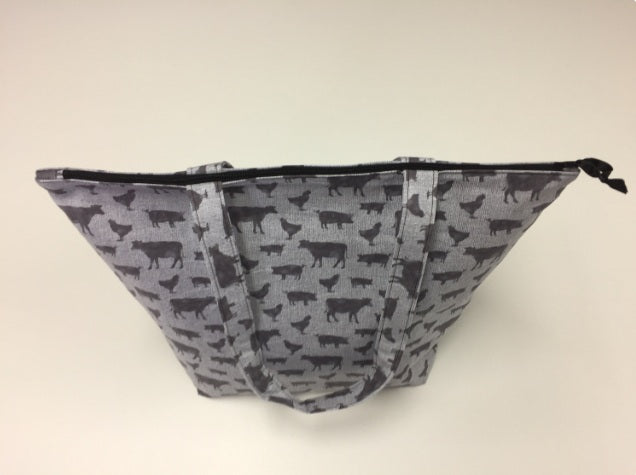 Large Tote Bag with Zip - Farm Sweet Farm - Animals
