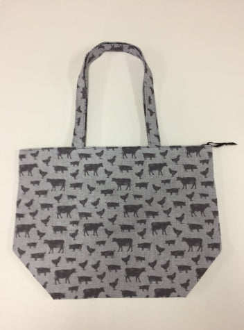 Large Tote Bag with Zip - Farm Sweet Farm - Animals