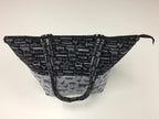 Large Tote Bag with Zip - Farm Sweet Farm - Charcoal and Animals