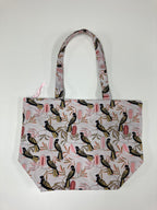 Large Tote Bag with Zip - Black Cockatoo